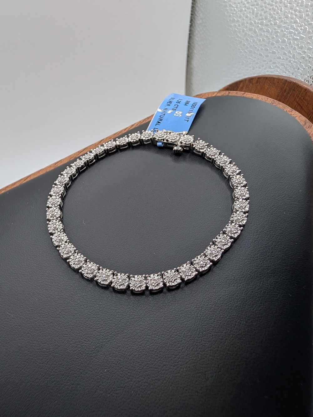 NWT 0.25 CTW Natural Diamond Tennis Bracelet 925 Sterling Silver 7"